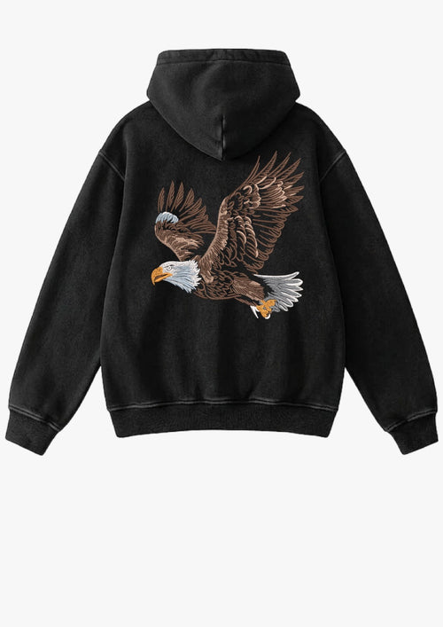 Hoodie con águila bordada en la espalda
