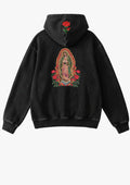 Hoodie bordado Virgen de Guadalupe con rosas